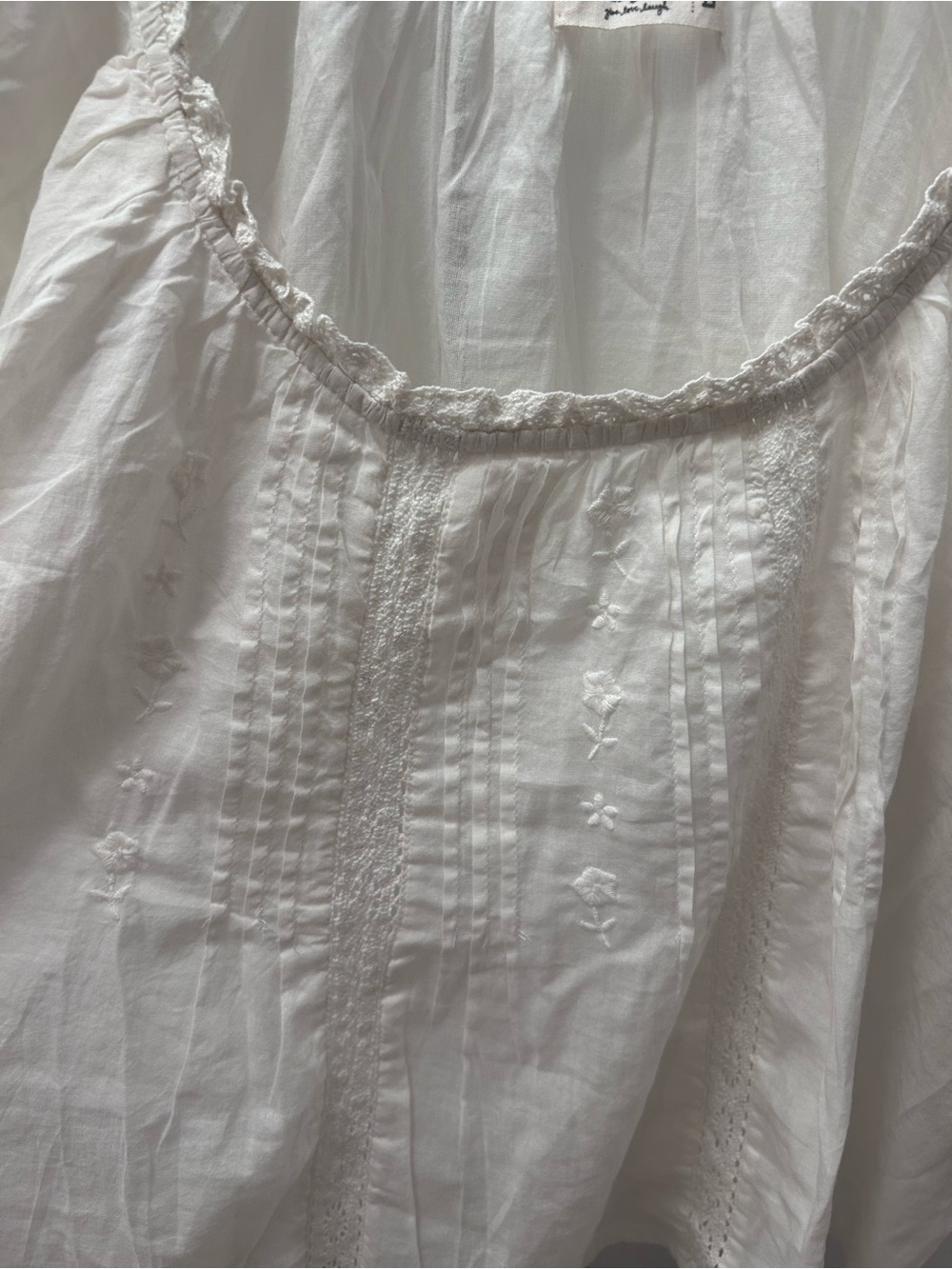 NATURAL LIFE Sweet Nothings Peasant Blouse Cotton Large Puff Sleeve Embroidered - Picture 8 of 13